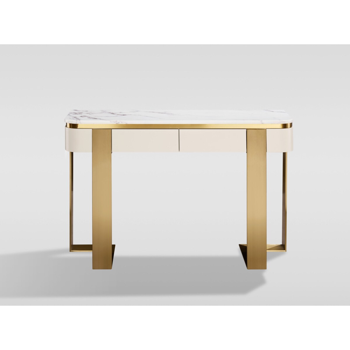 Konsola glamour z marmurem i szufladami Sofia 120x38x85