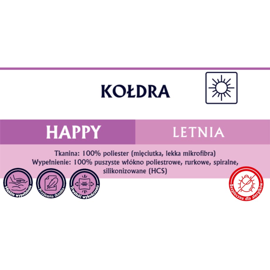 Kołdra letnia 200x220 HAPPY LETNIA Senna Home