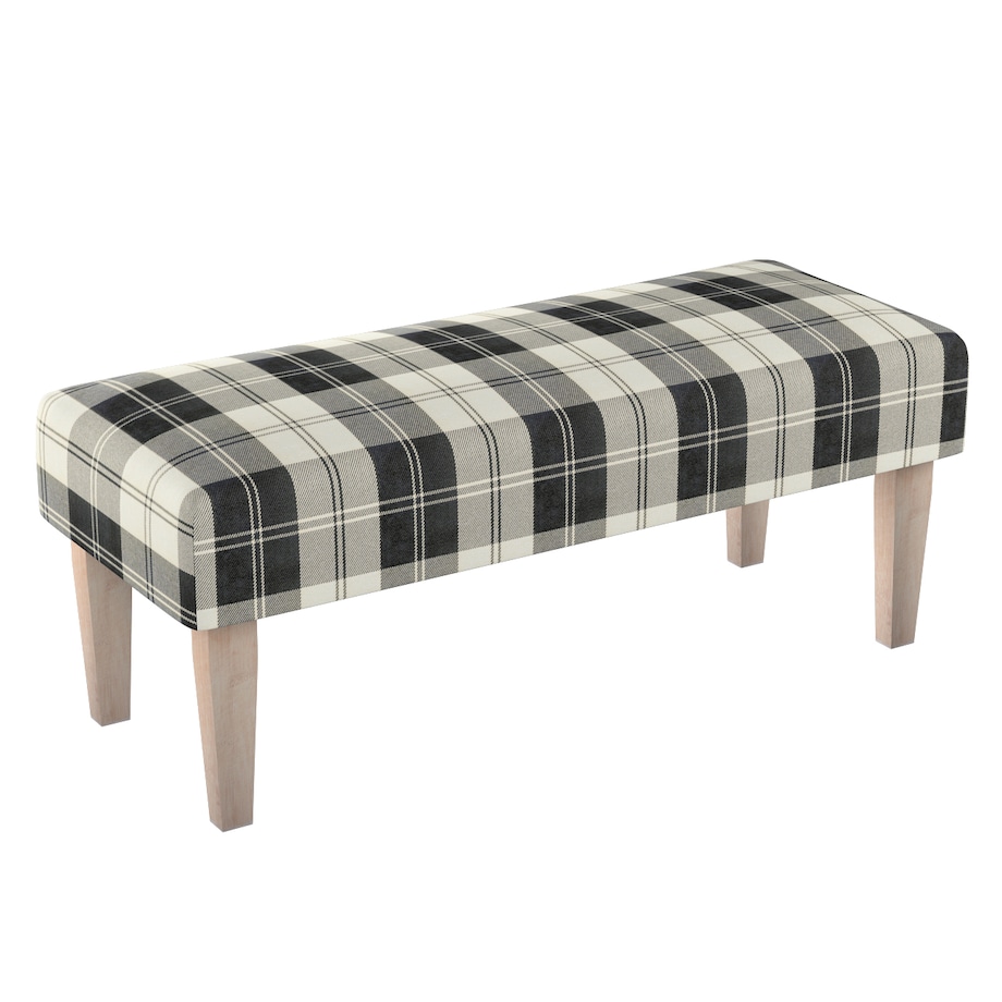Ławka, krata czarno-biała, 100 x 40 x 40 cm, Edinburgh