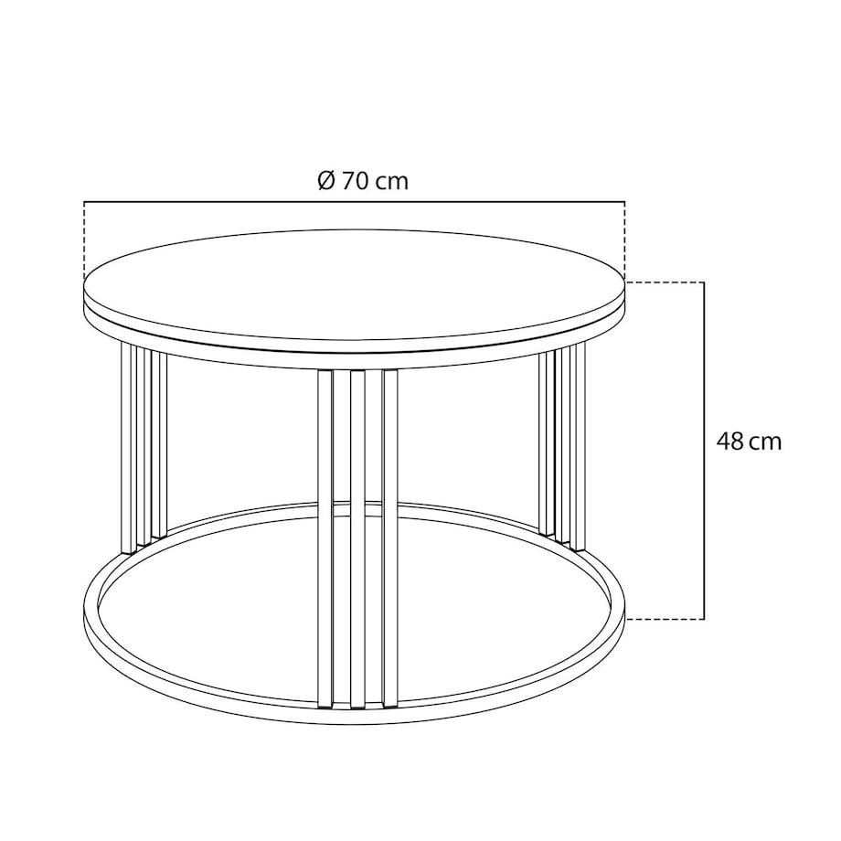 Okrągły stolik kawowy LORI biały połysk