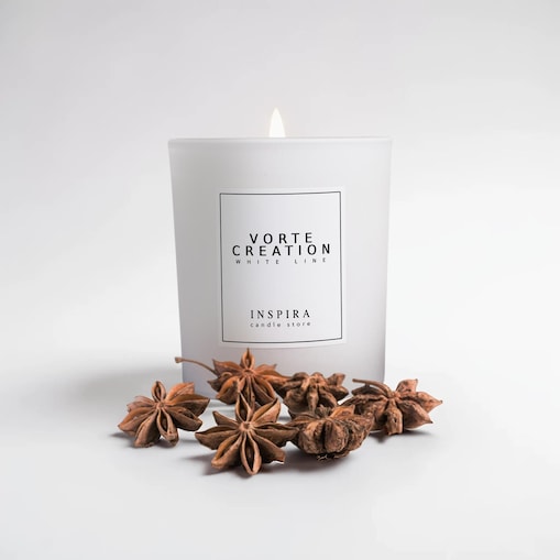 Świeca zapachowa White Vorte Creation, 390 g, INSPIRA