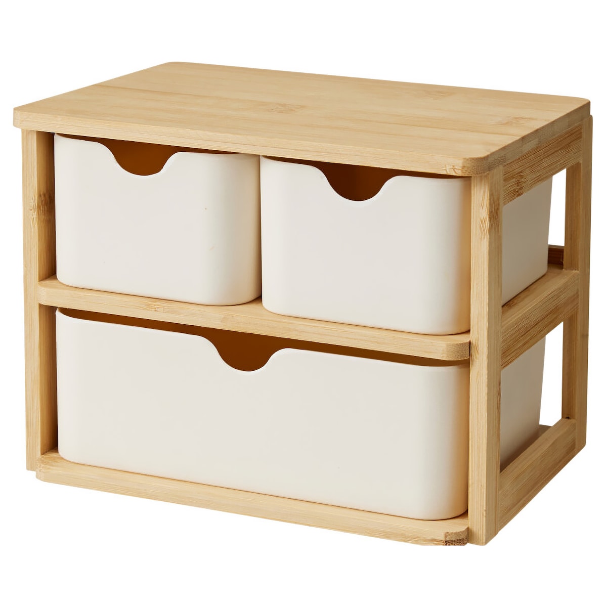 Organizer bambusowy z 3 szufladami LADEN, 19,5 x 15 cm