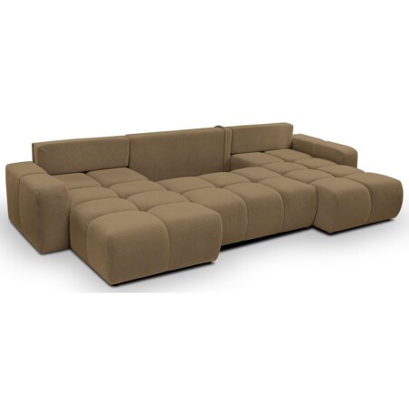 Nowoczesny Narożnik U SOHI z funkcją spania, Curio 20 - Brązowy