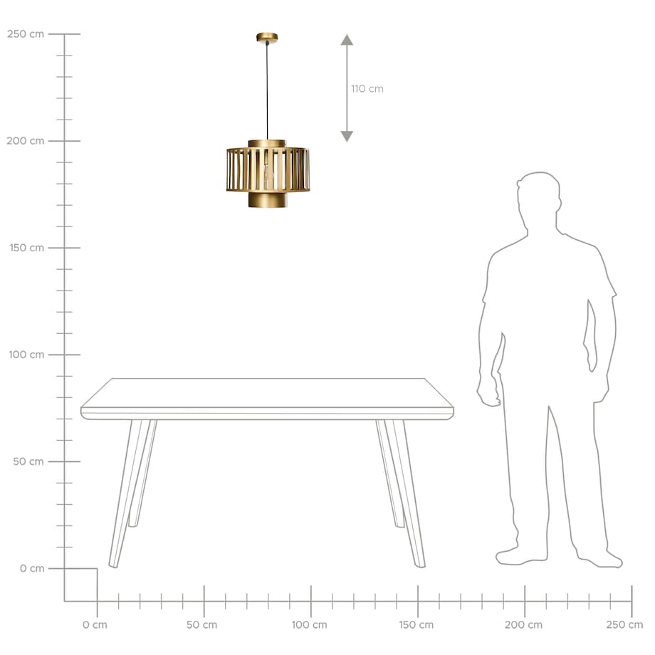 Lampa wisząca HUGLI Metal Mosiężny