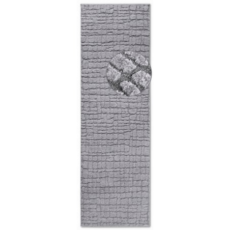 Chodnik pluszowy do korytarza 80x240cm, szary nowoczesny wzór boho