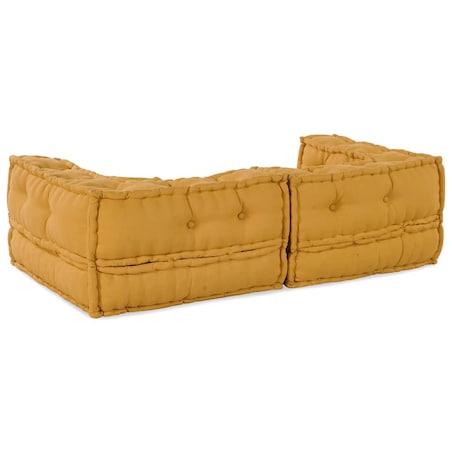 vidaXL 2-osobowa sofa modułowa, żółty, 140x70x36, tkanina