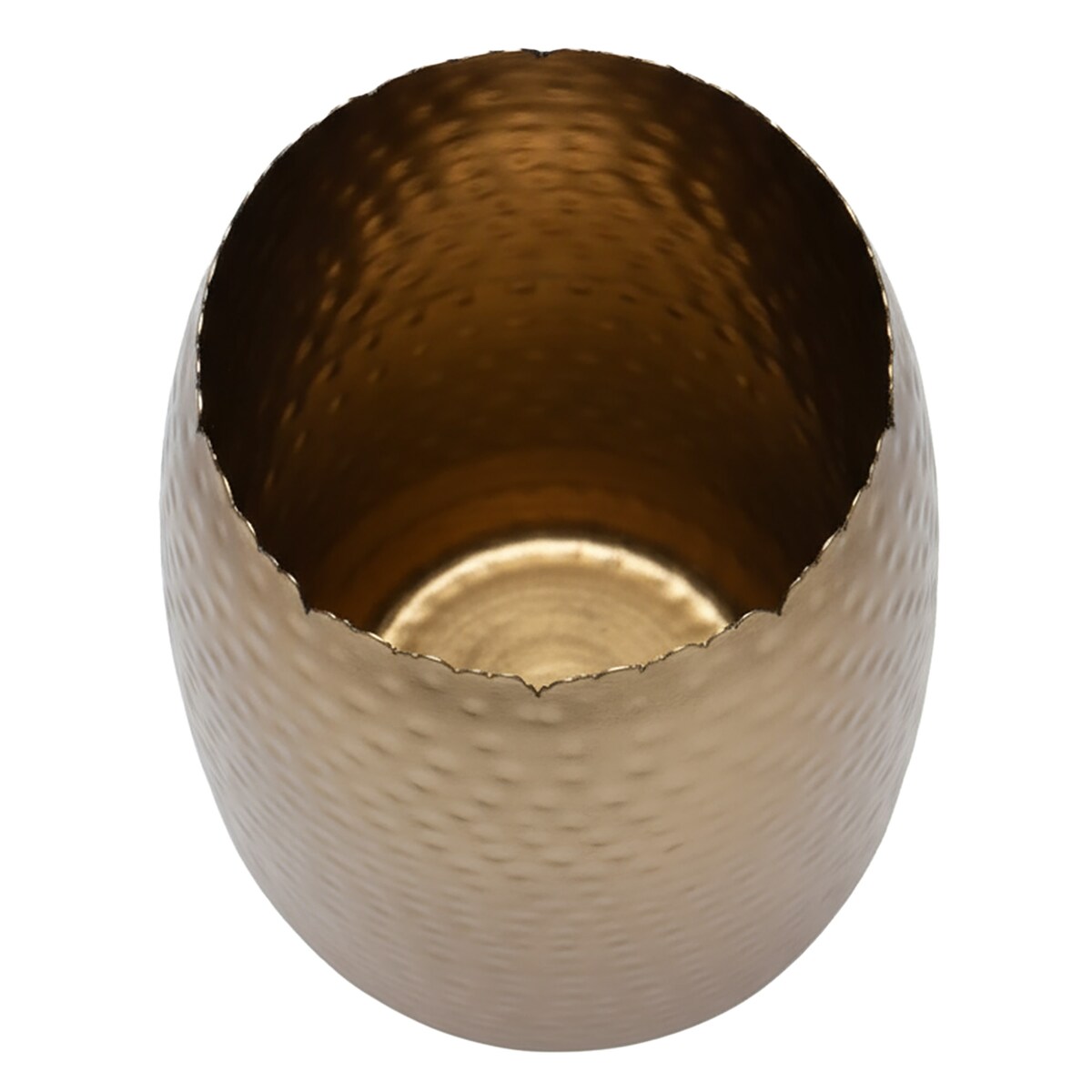 Wazon Metalowy Zdobiony Dekoracyjny 18X29 Cm Waza Ozdobna Na Kwiaty Złoty