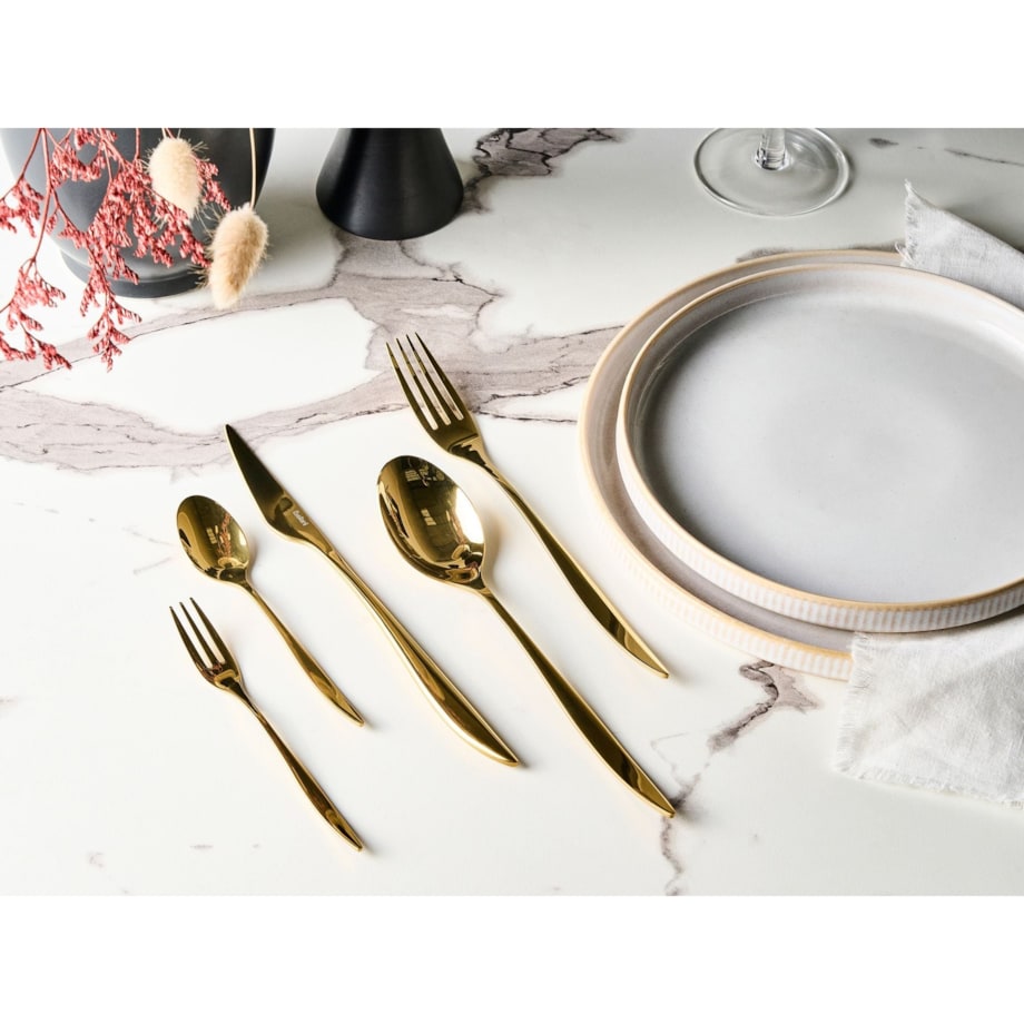 Zestaw sztućców 30 elementów FARFALLE Złoty