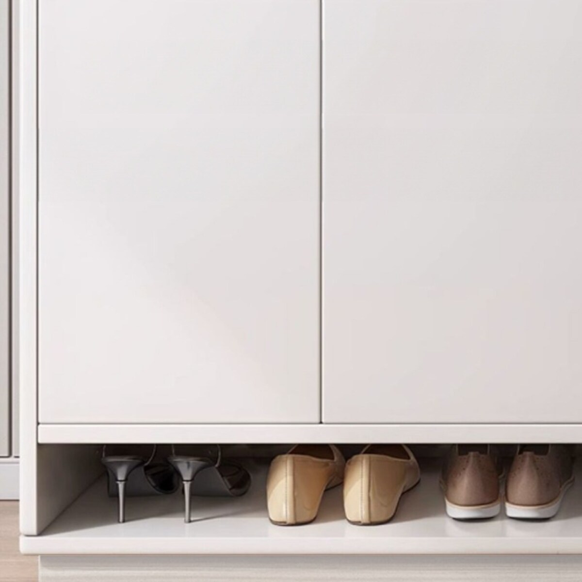 Nowoczesna Komoda Szafka Biała Pojemna Na Buty Obuwie Regał 2 Drzwi Duża