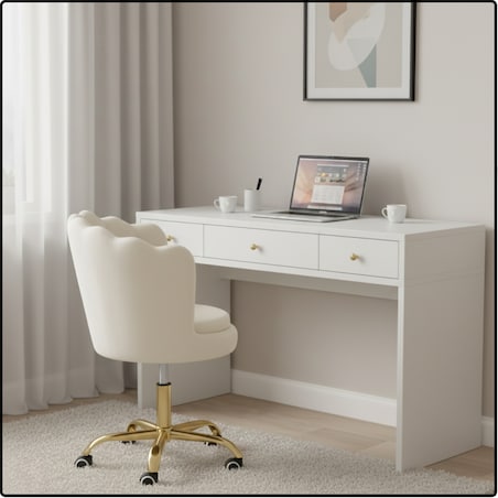 Fotel obrotowy krzesło muszelka welurowy do biurka toaletki beżowy shell