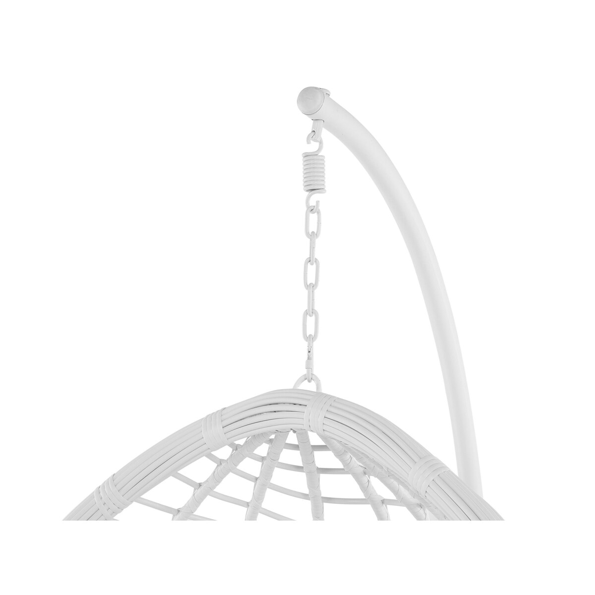 Fotel wiszący ze stojakiem z technorattanu biały FANO