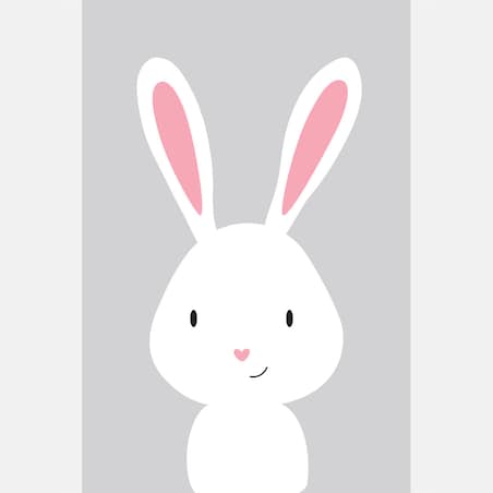 Plakat dla dzieci Królik szary 40x50