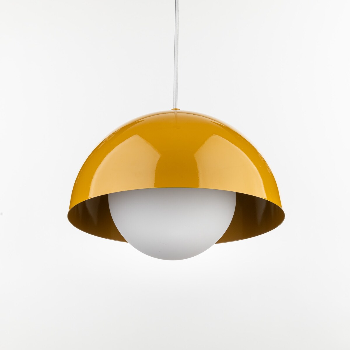 Lampa wisząca TK Lighting BONO OCHRA 10275, ochra/biała, E27, regulowana wysokość 160 cm, średnica 27 cm