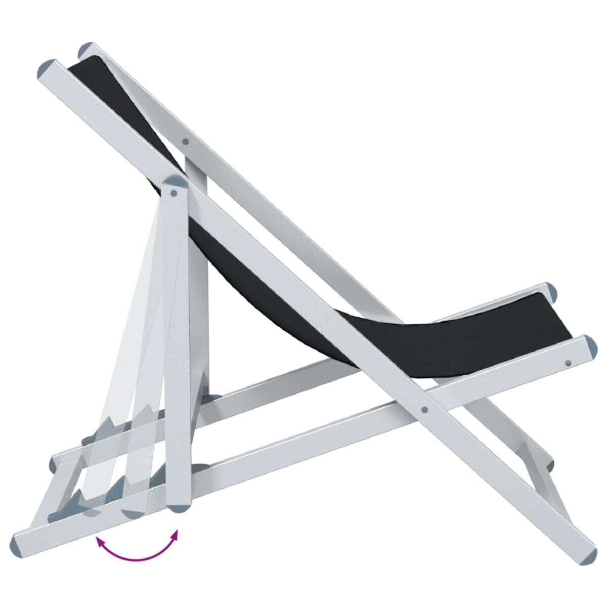 vidaXL Składane krzesła plażowe, 2 szt., czarne, aluminium i textilene