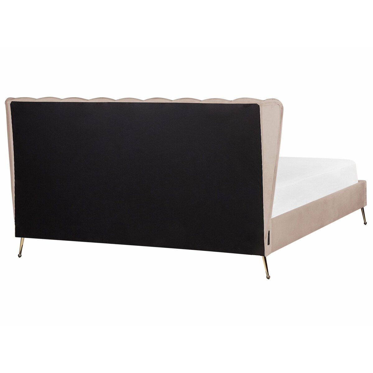 Łóżko welurowe 180 x 200 cm z portem USB beżowoszare MIRIBEL