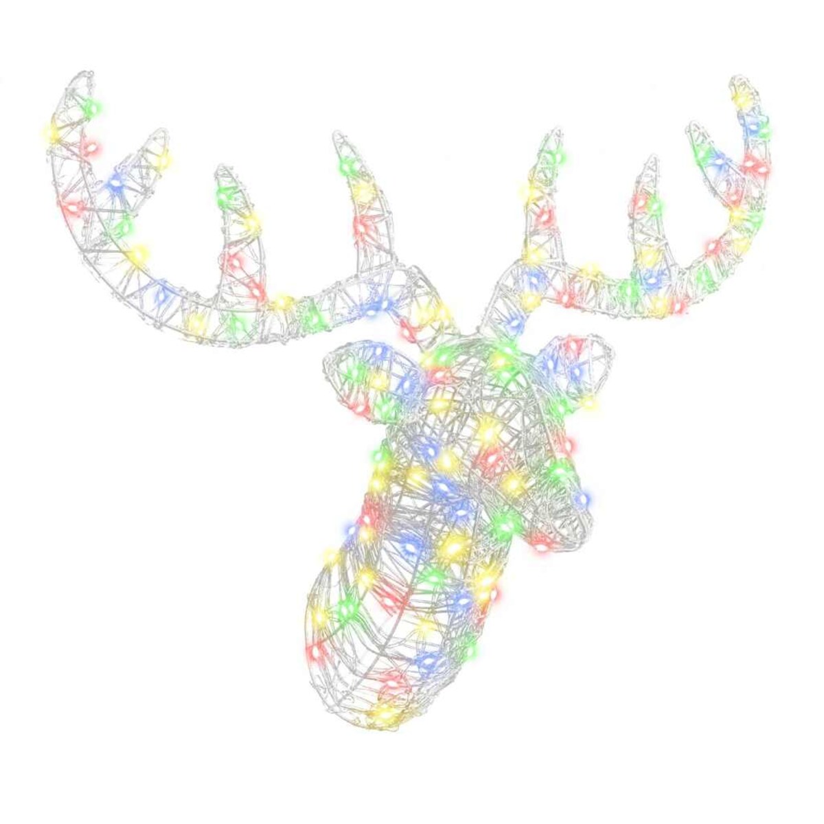 vidaXL Głowa Renifera z 140 diodami LED kolorowy 60 cm Akryl