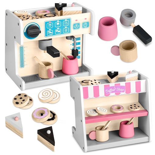 Drewniany ekspres do kawy kawiarnia cukiernia filiżanki 2w1 Ricokids biały