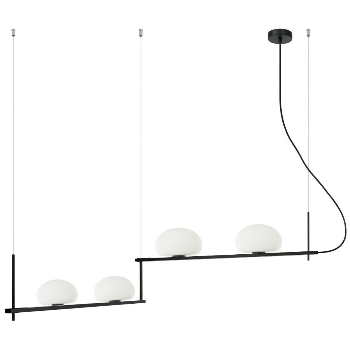Modernistyczna lampa wisząca Kernio PND-357784-BK+W Italux balls czarna
