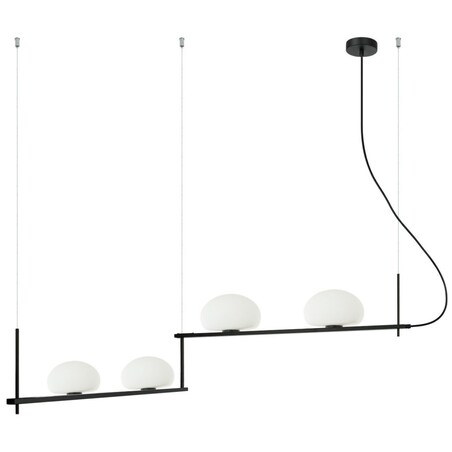 Modernistyczna lampa wisząca Kernio PND-357784-BK+W Italux balls czarna