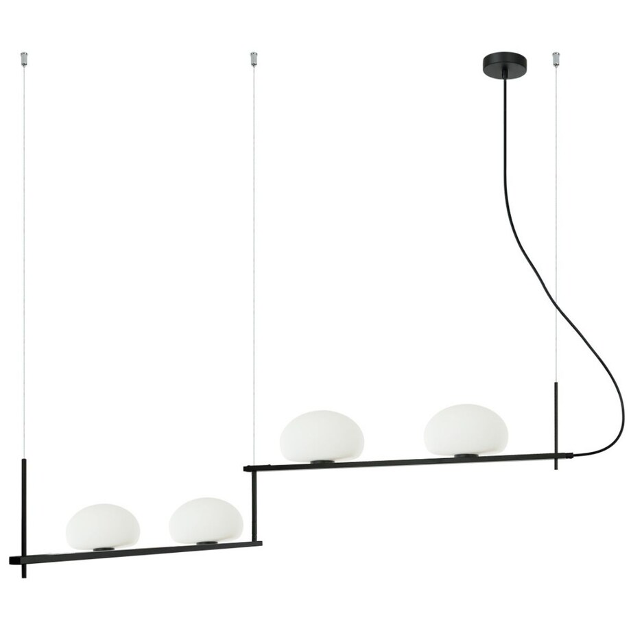 Modernistyczna lampa wisząca Kernio PND-357784-BK+W Italux balls czarna