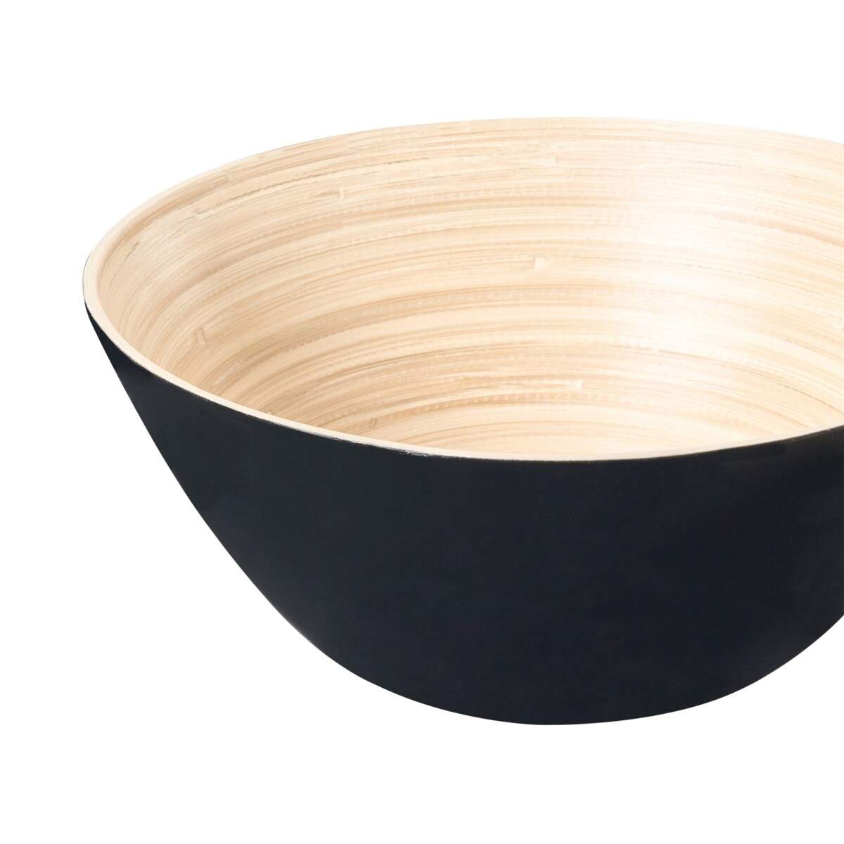 Zestaw 3 mis dekoracyjnych BONHEUR Drewno bambusowe Czarny