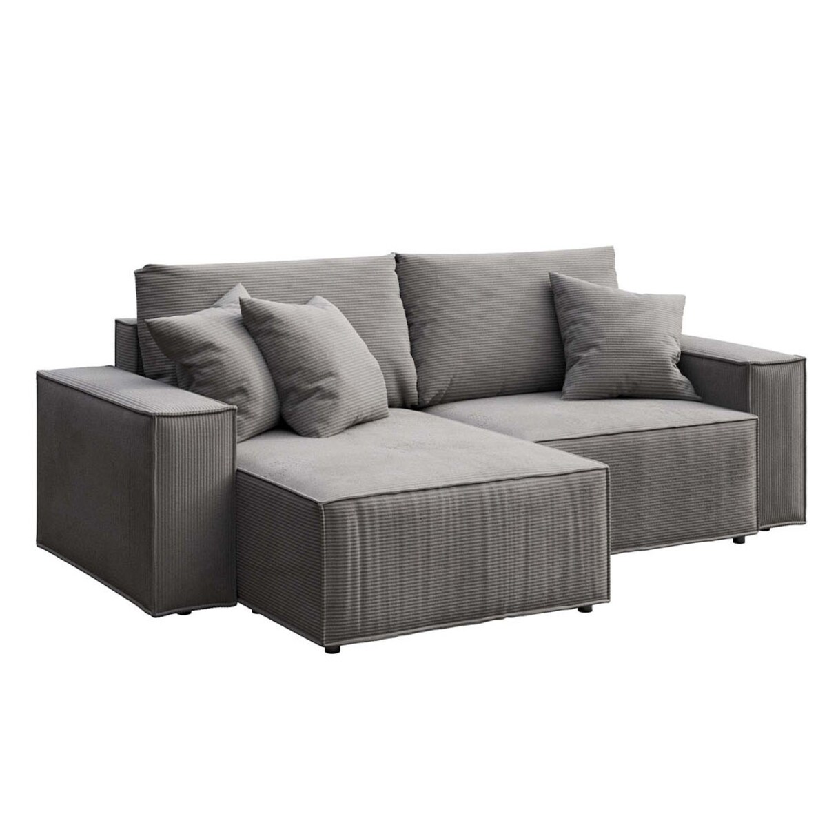 Melow Sofa narożna - szara sztruksowa