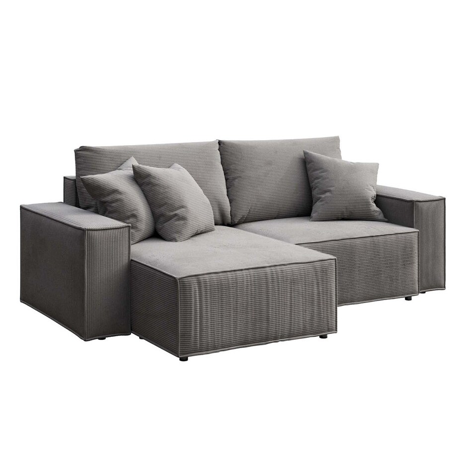 Melow Sofa narożna - szara sztruksowa