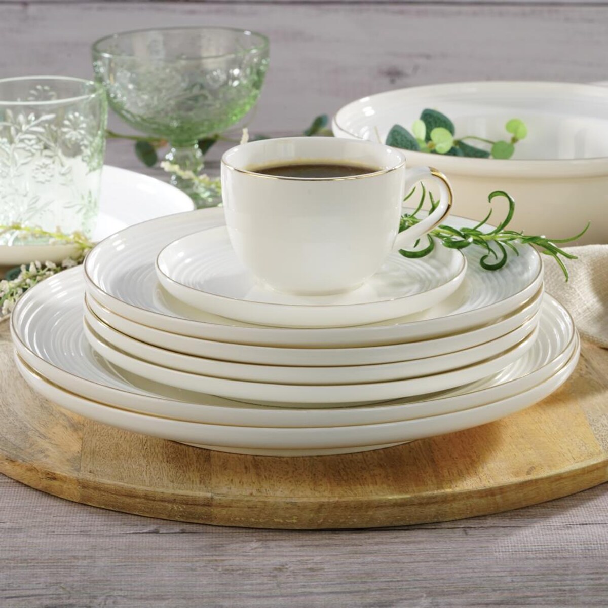 VILLA ITALIA Serwis obiadowo kawowy na 6 osób porcelanowy RIANON