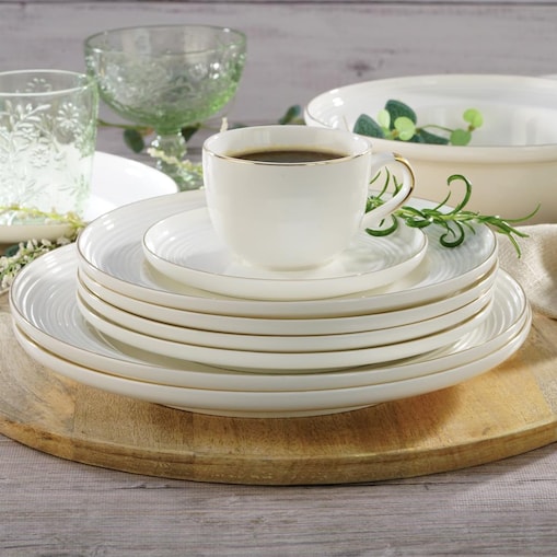 VILLA ITALIA Serwis obiadowo kawowy na 6 osób porcelanowy RIANON