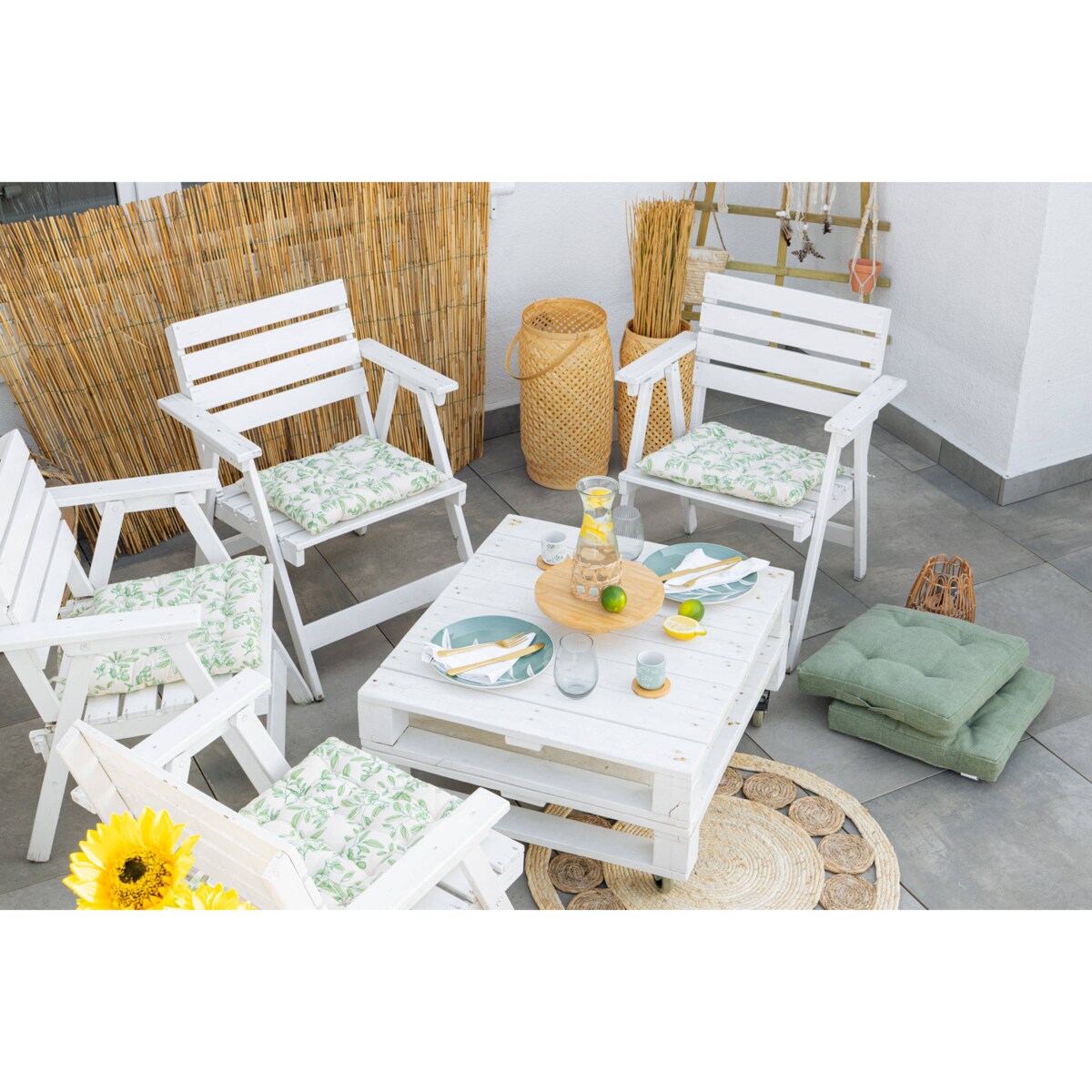 Poduszka na krzesło, pikowana, bawełniana, na rzepy, 40 x 40 cm