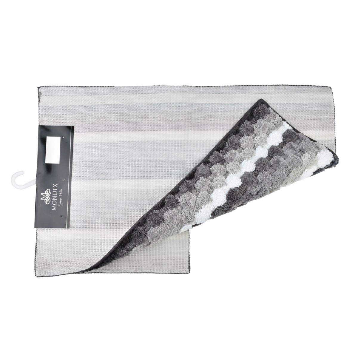 ZAC Komplet 2 dywaników 50x90cm/50x40cm paski szary