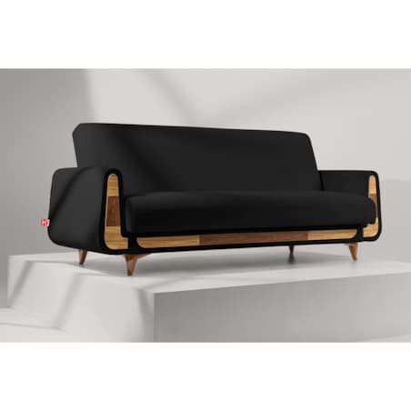 KONSIMO GUSTAVO II Sofa 3-osobowa, kolor czarny