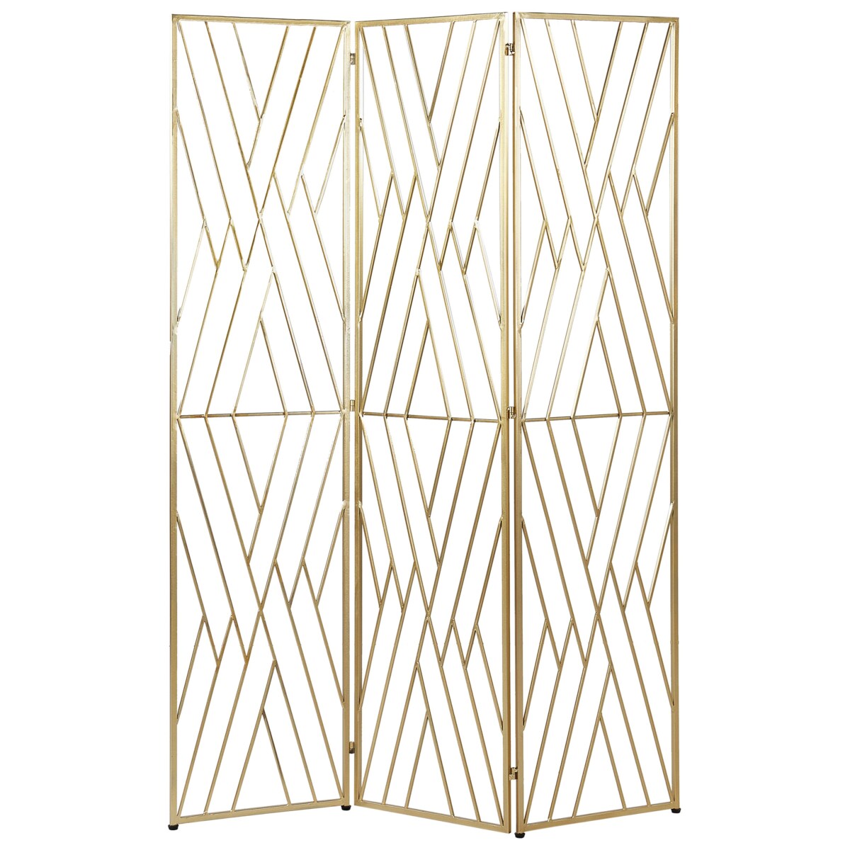 3-panelowy składany parawan pokojowy metalowy 117 x 170 cm złoty ASOLO