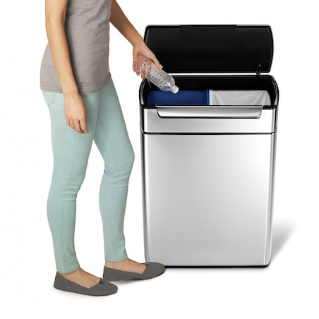 Kosz na śmieci 48L TOUCH-BAR RECYCLER - stal FPP / simplehuman