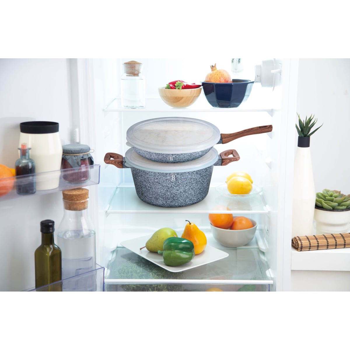 Zestaw garnków z powłoką granitową 18 elementów BERLINGER HAUS Forest Line