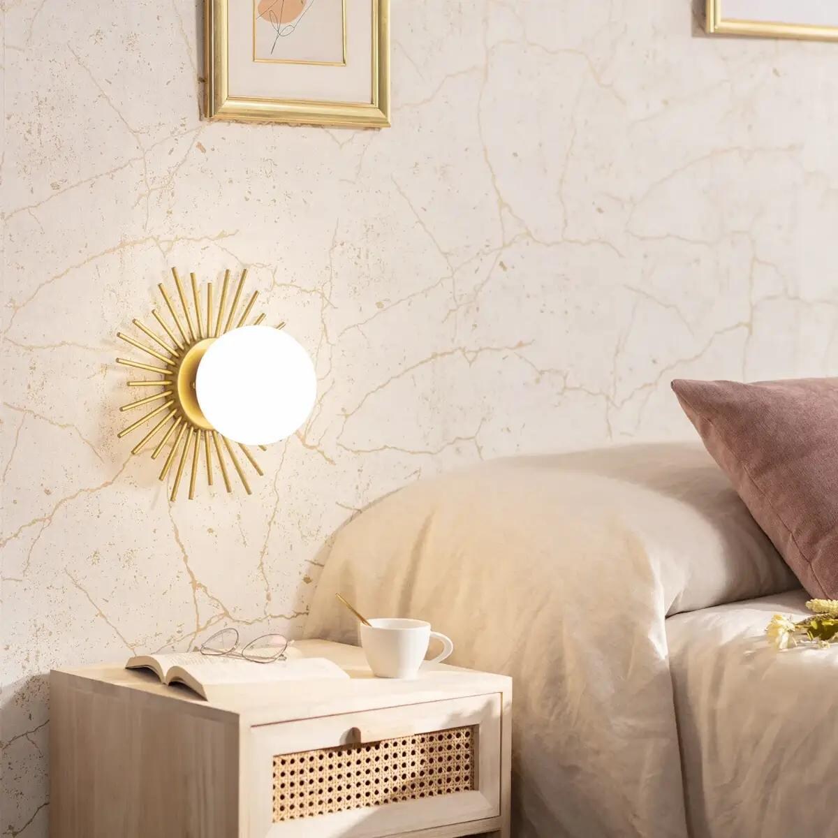 Sypialniany kinkiet Milano ABR-KV-E14 Abruzzo szklana kula złoty