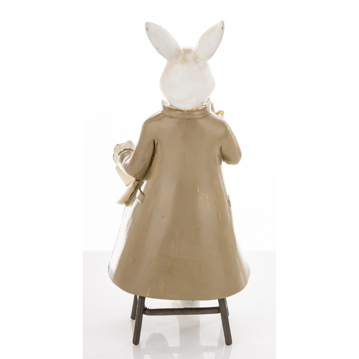 Dekoracja - królik na krześle 19x8,5x7,5 cm SONRA z fajką i kapeluszem