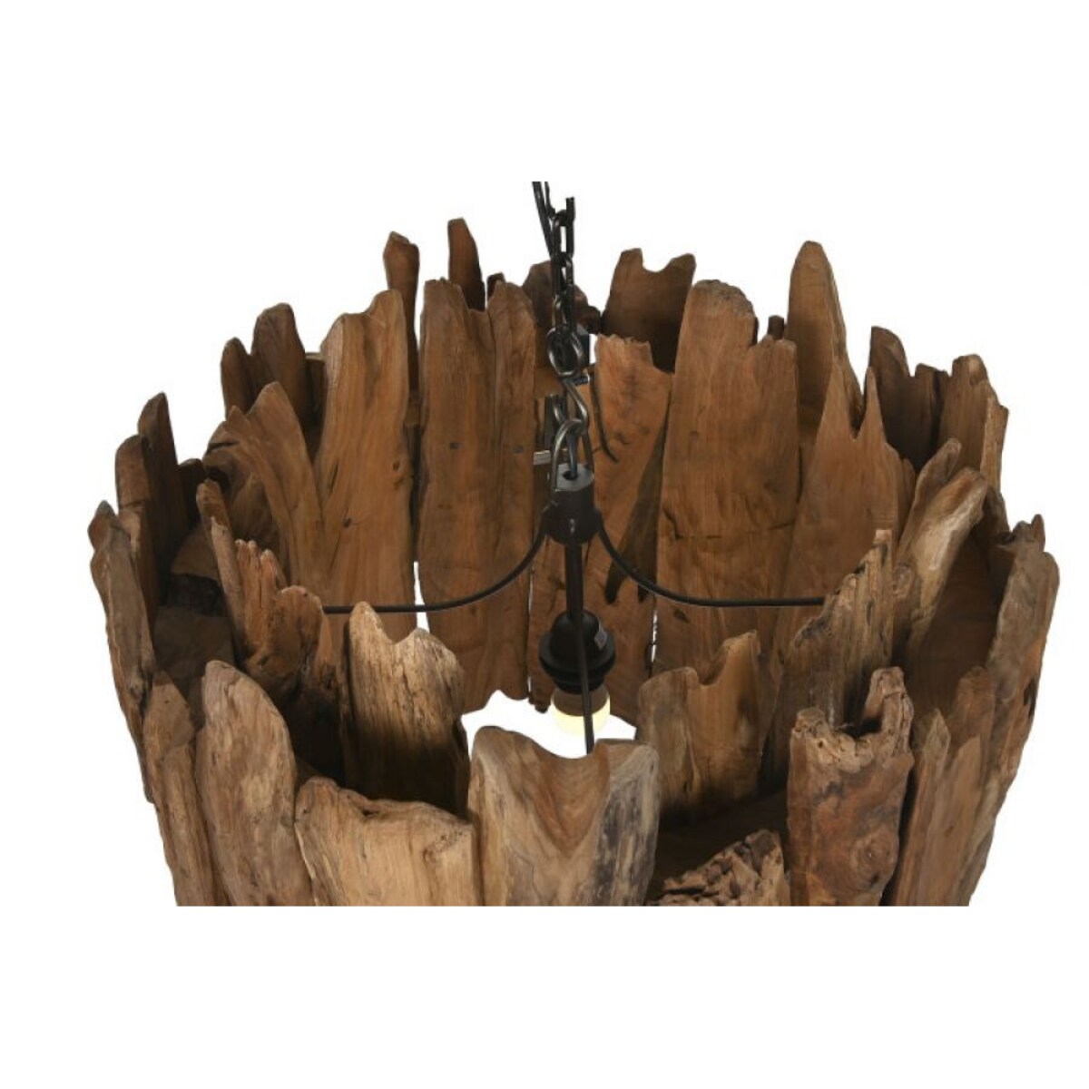 Lampa sufitowa z drewna tekowego 40x Ø 65 cm AVANTI okrągła