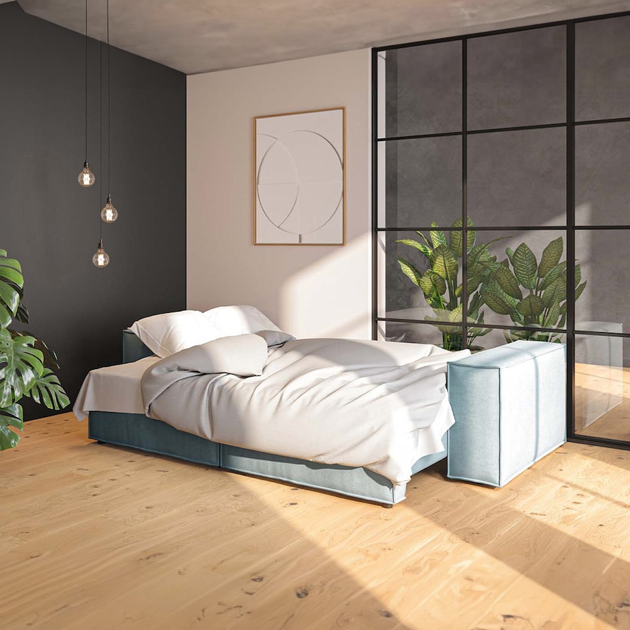 Melow 3-osobowa rozkładana sofa - jasnoniebieska