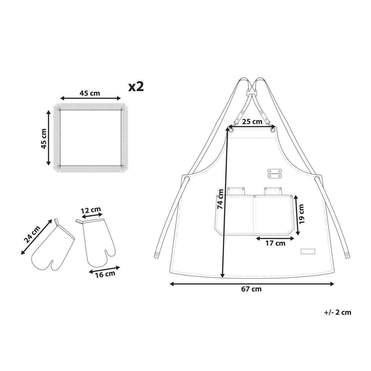 Zestaw tekstyliów kuchennych BRASSICA Zielony