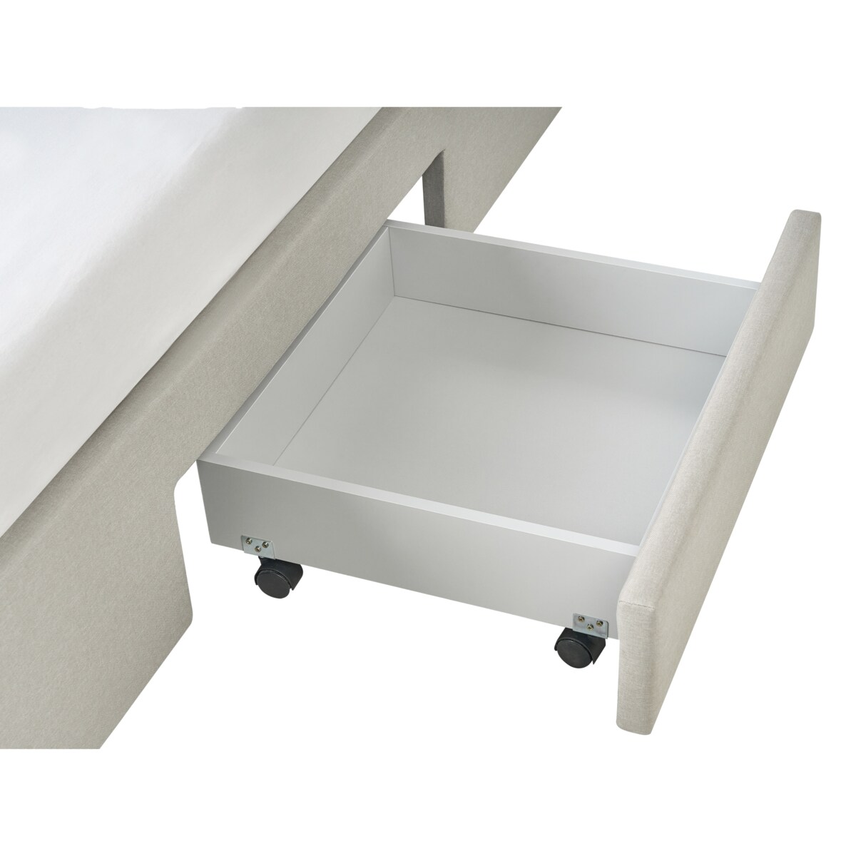 Łóżko z szufladami SOUTRIN 160 x 200 cm Beżowy