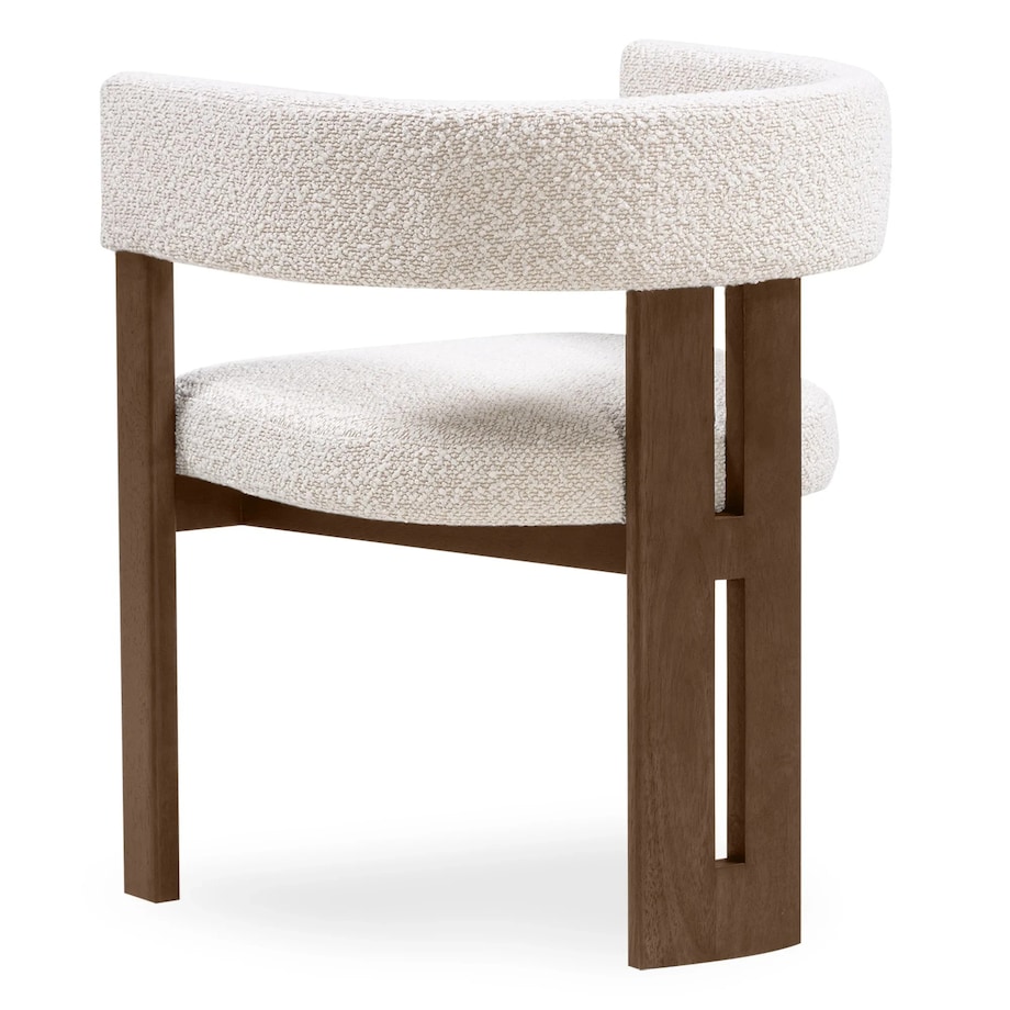 Krzesło z drewna kauczukowego GOMMA - II 70x57x53 cm jasnobeżowe/orzech boucle