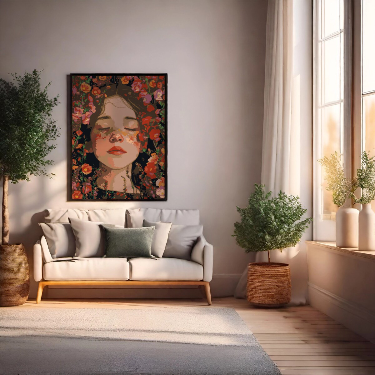 Malowanie po numerach, zestaw DIY – DZIEWCZYNKA Z PIEGAMI 40x50 cm- Produkt PL