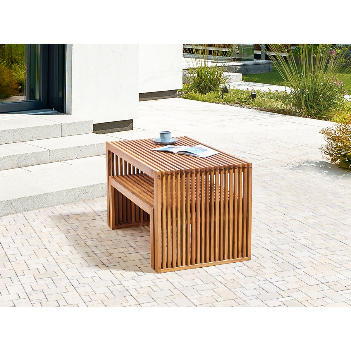 Ławka ogrodowa BELLANO 105 cm Drewno akacjowe Brązowy