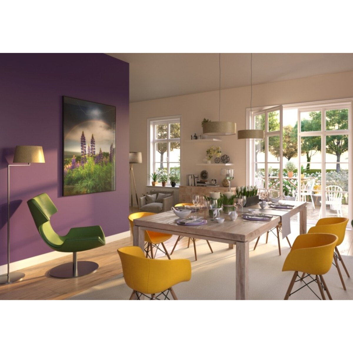 OBRAZ PODŚWIETLANY LED ŁUBIN ramka czarna CANVAS SLIM 40x50 cm + zasilacz