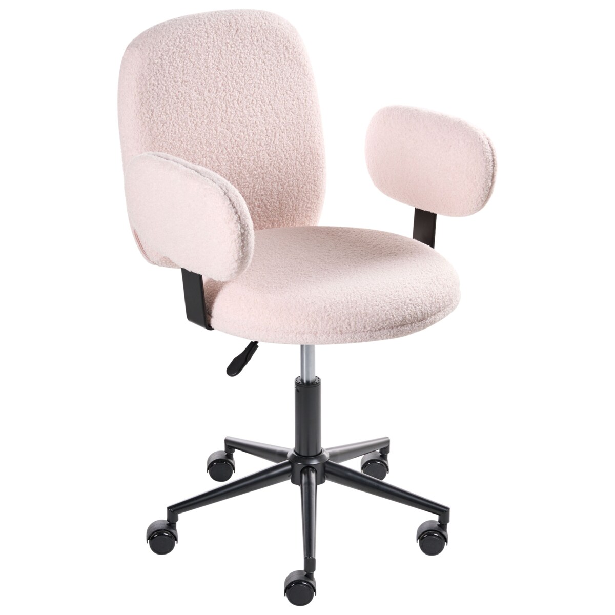 Krzesło obrotowe MORAGA Boucle Pastelowy róż