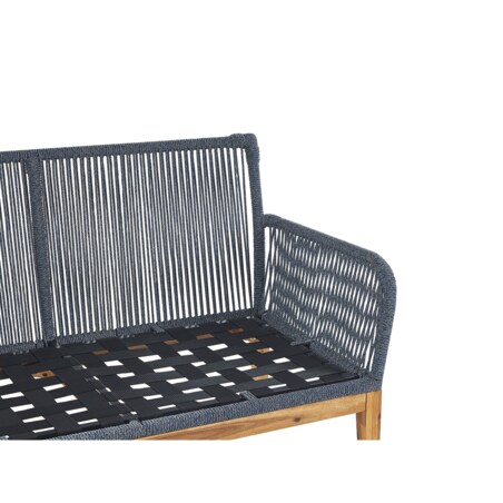 Zestaw ogrodowy drewniany 4-osobowy biało-niebieski MERANO II