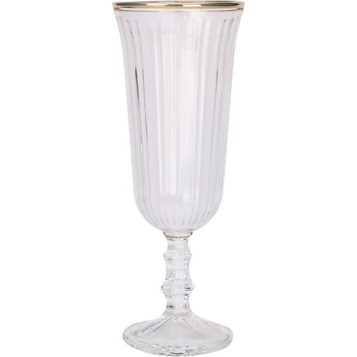 Prążkowana szampanówka ze złotym brzegiem, 120 ml