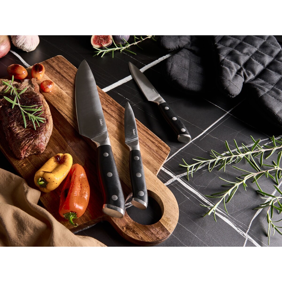 Zestaw 3 noży IKEDA Czarny