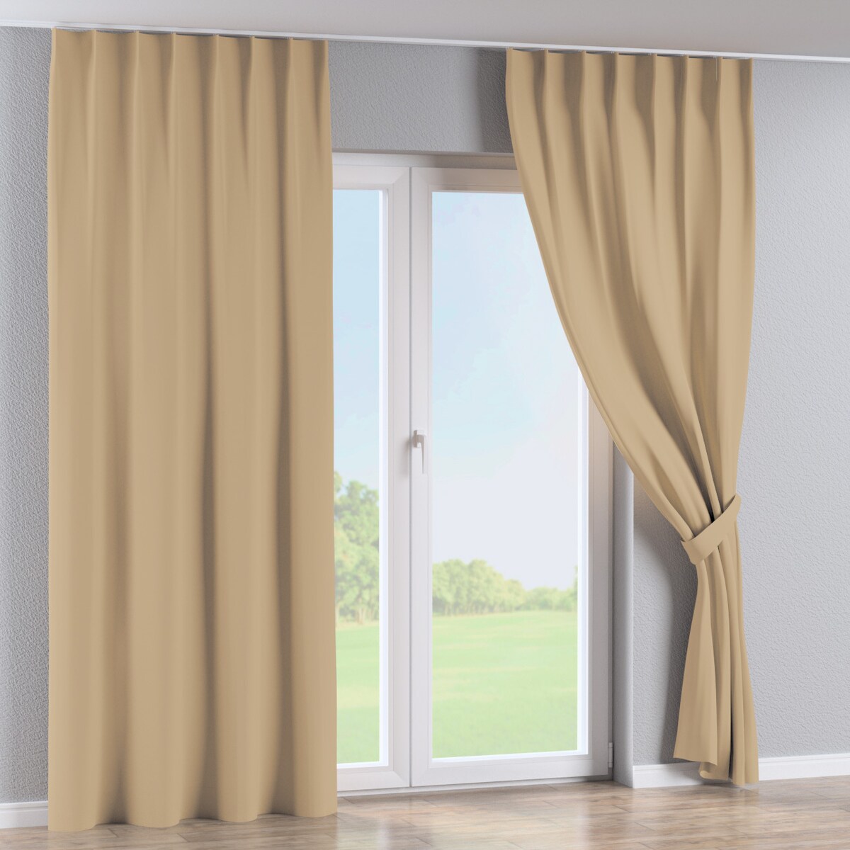 Zasłona na haczykach flex pojedynczych 130x260 złocisty beż